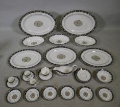 A Wedgwood Runnymede part dinner service, to include oval serving plates and bowls, a gravy boat,