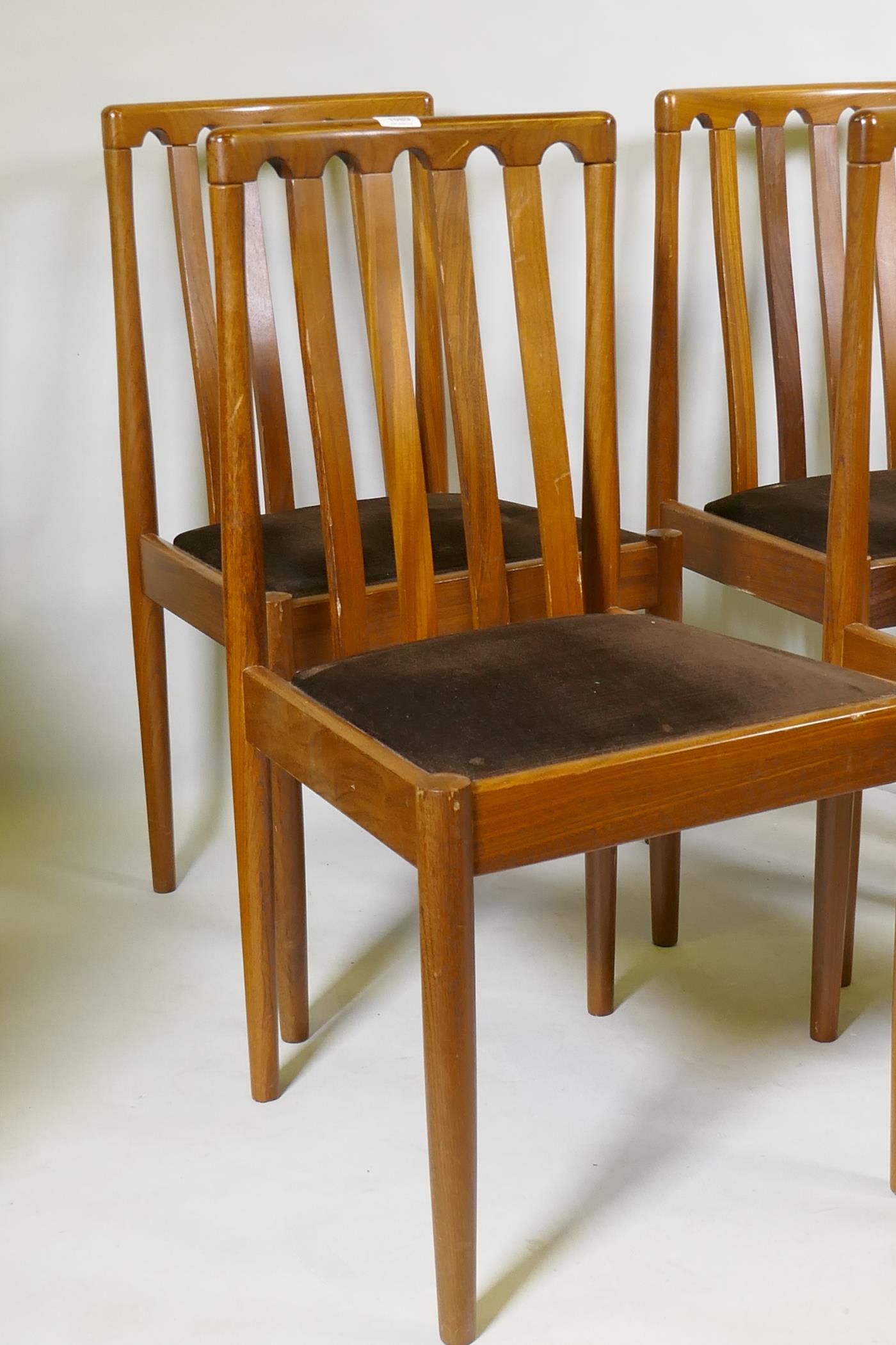 A set of six mid century Meredew teak slat back dining chairs - Image 2 of 2