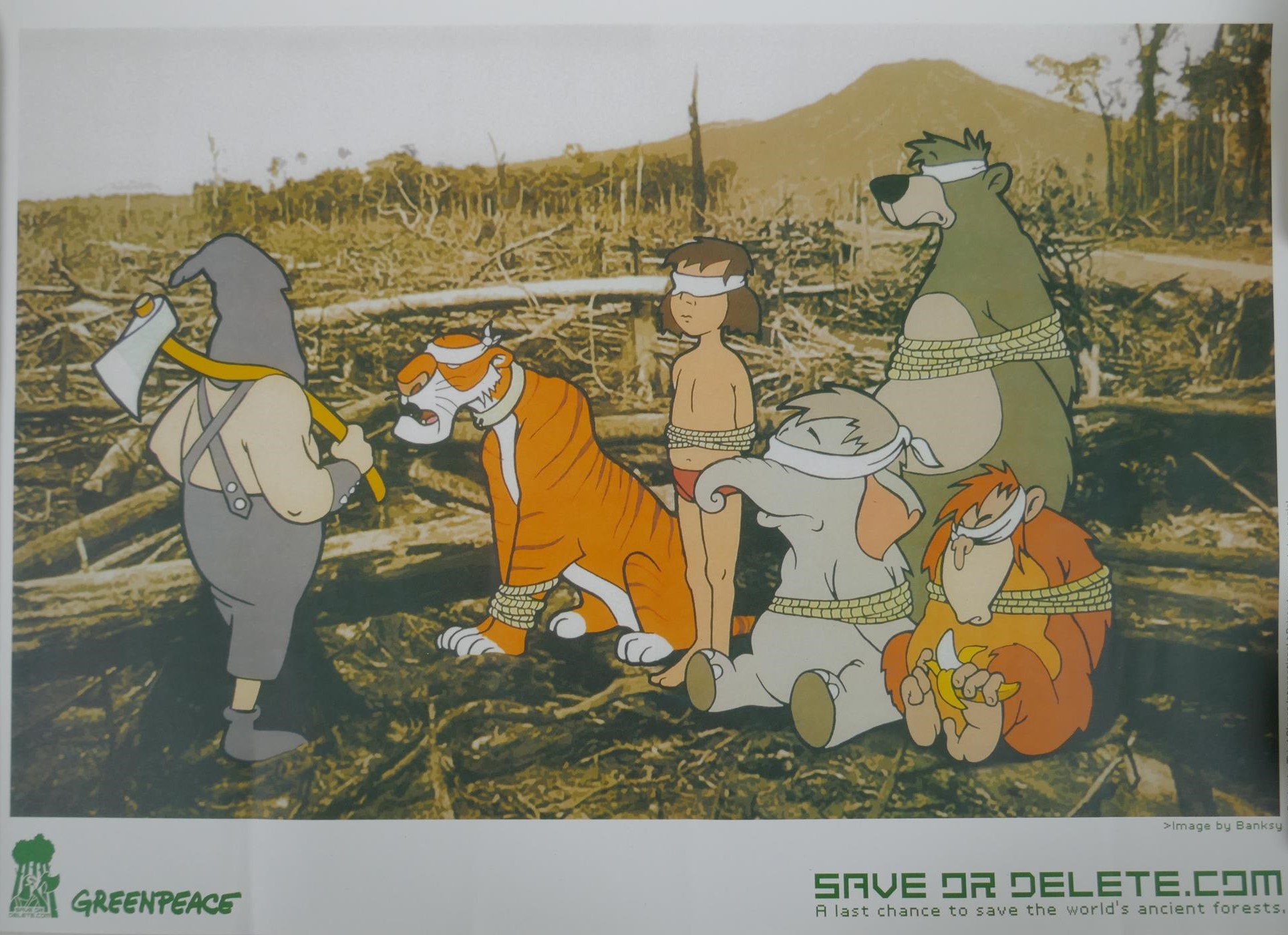After Banksy, Save or Delete, 2002 Greenpeace digital print, and an accompanying set of stickers, 59 - Image 3 of 3