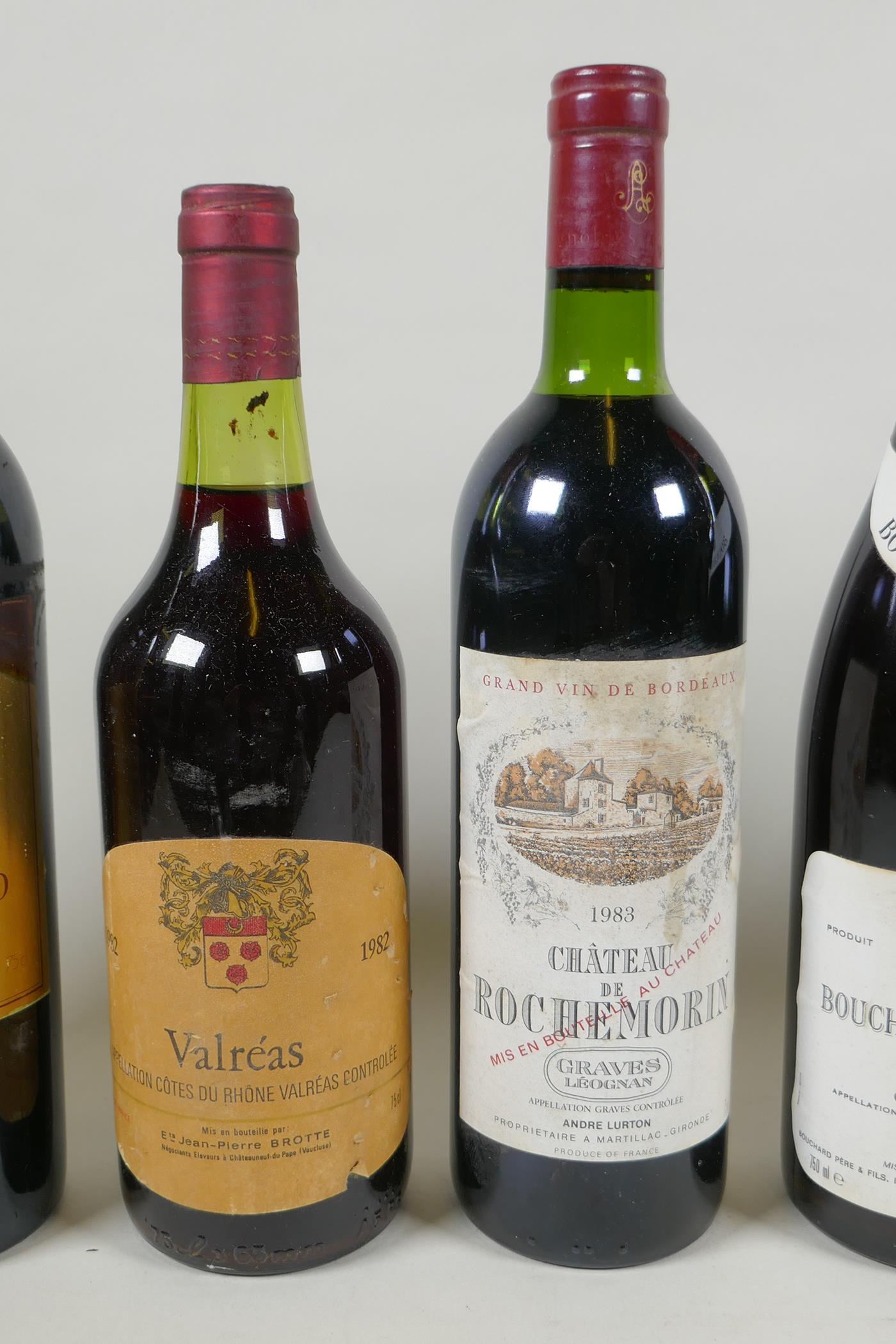 Nine 1980s bottles of red wine to include Bouchard Pere & Fils-Volnay Clos des Chenes Premier Cru - Image 3 of 5