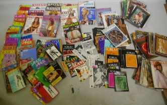 A collection of erotic magazines and booklets, from the 1950s-1980s, Mayfair, Penthouse, various