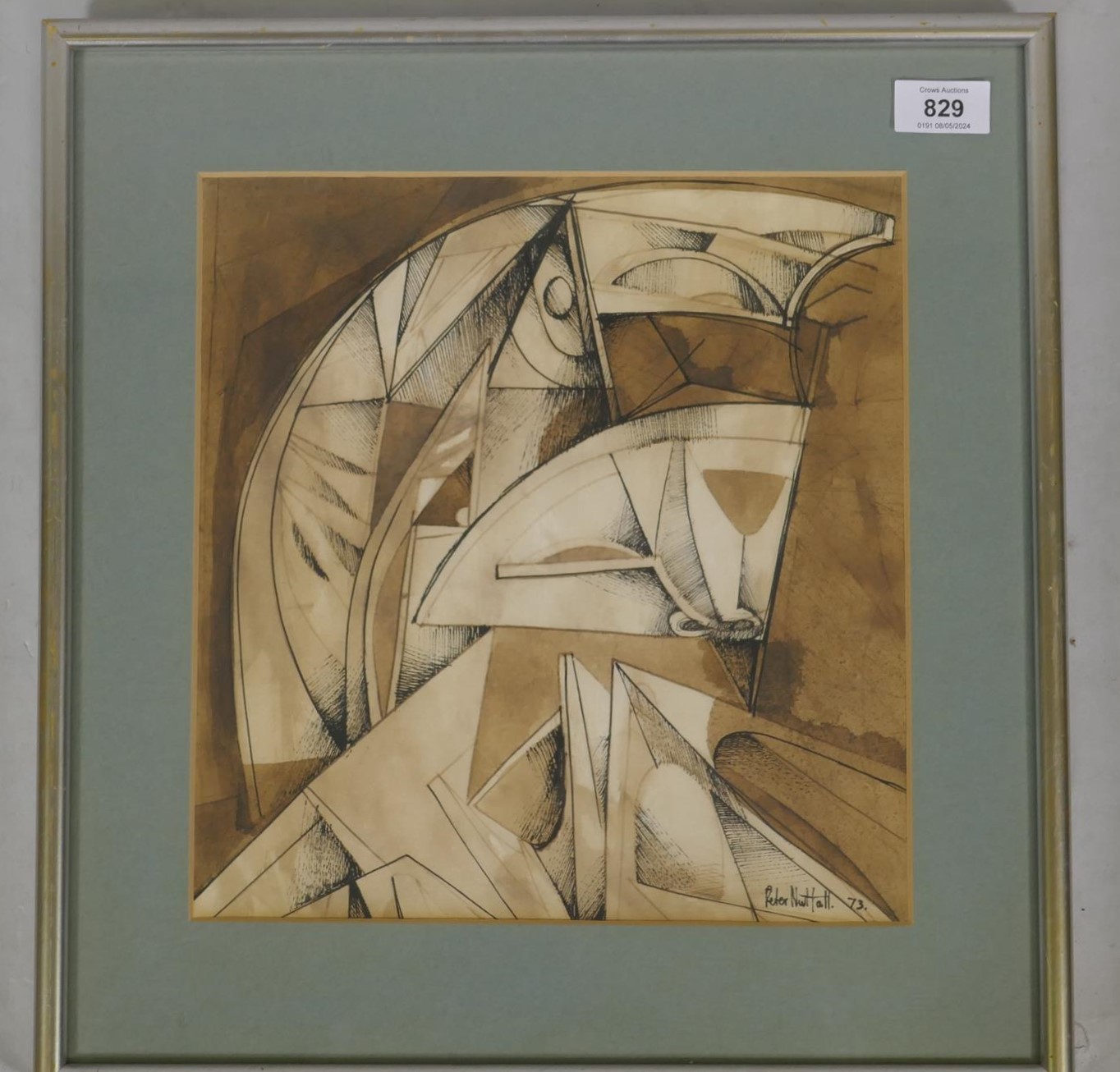 Peter Nuttall, abstract, signed and dated '73, labelled verso Talbot Gallery, Oxford, pen and - Image 2 of 6