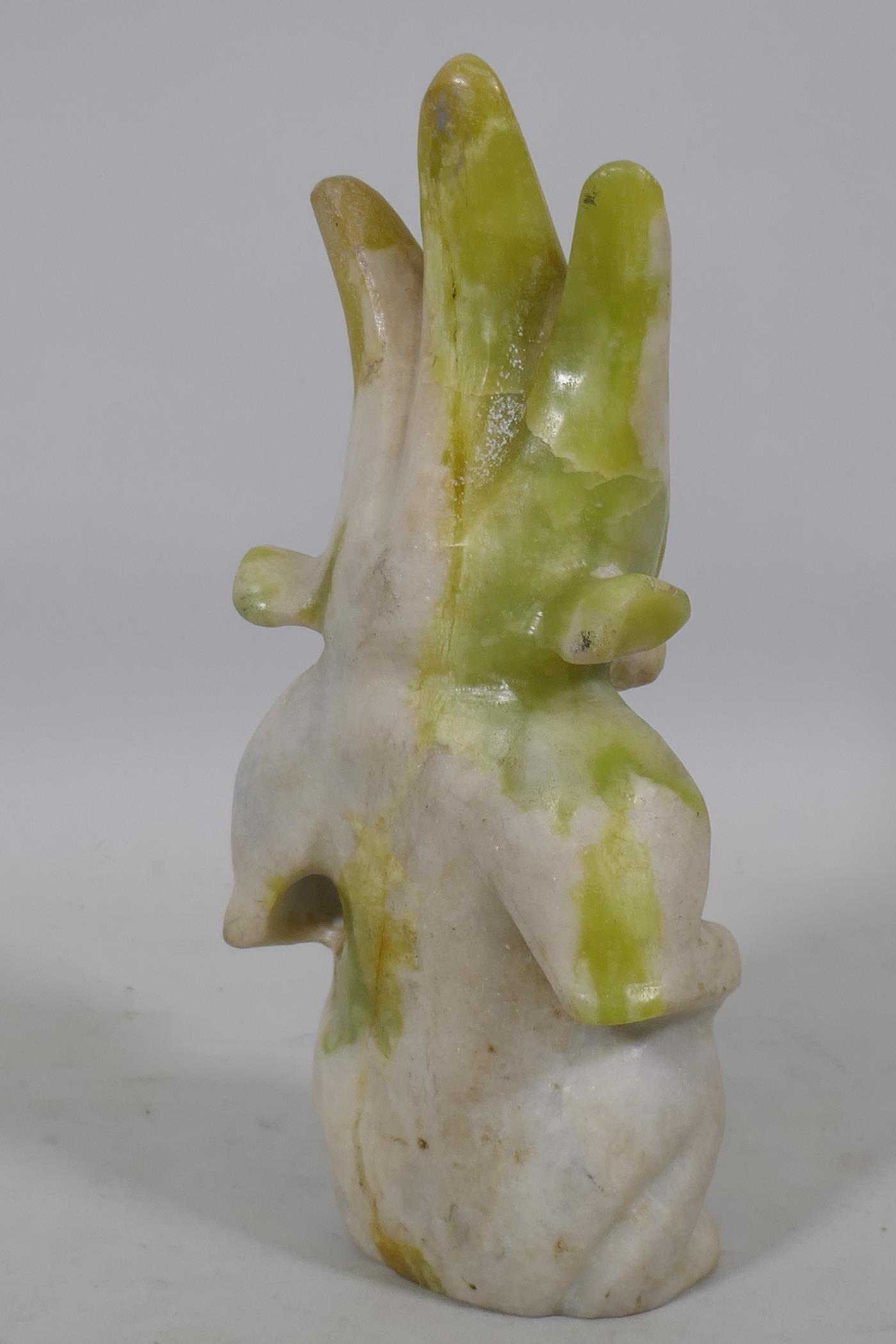 An Eastern marble carving of a demon, 25cm high - Image 2 of 2