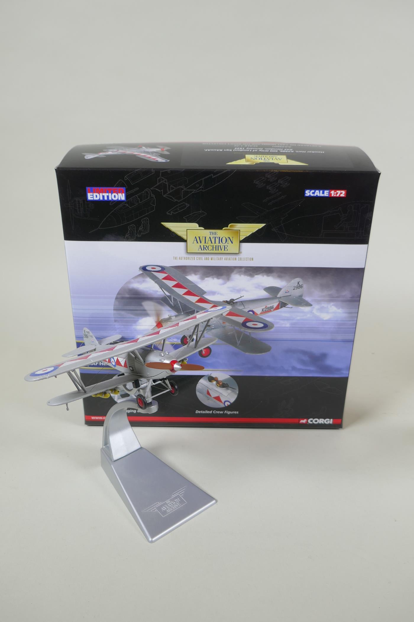Four Corgi limited edition Aviation Archive diecast 1:72 scale models, including a Hawker Hart, - Image 3 of 6