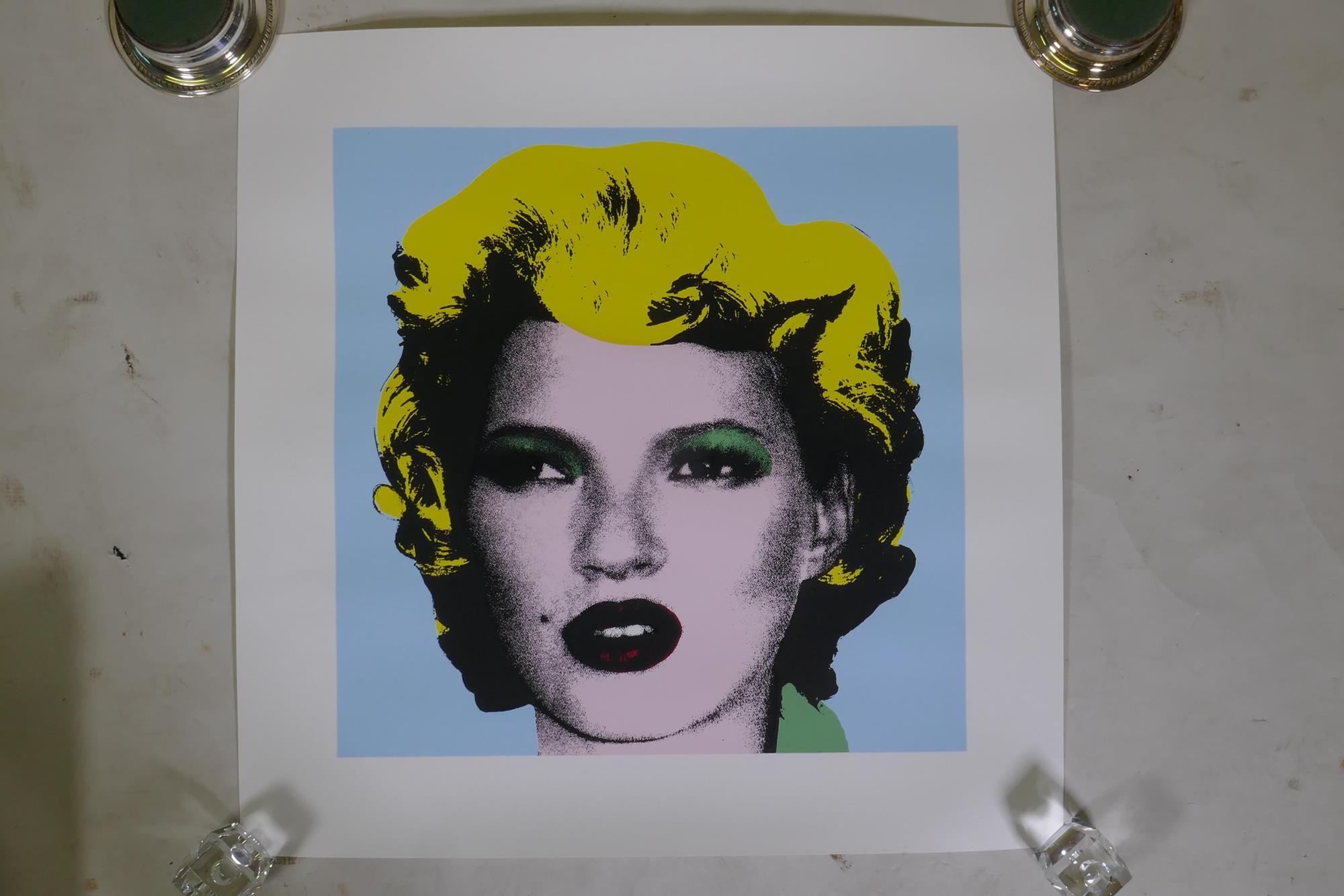 After Banksy, Kate Moss, limited edition copy screen print No 290/500, by the West Country Prince, - Image 2 of 4