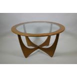 A mid century G-Plan Astro teak coffee table, designed by Victor B. Wilkins, 84cm diameter