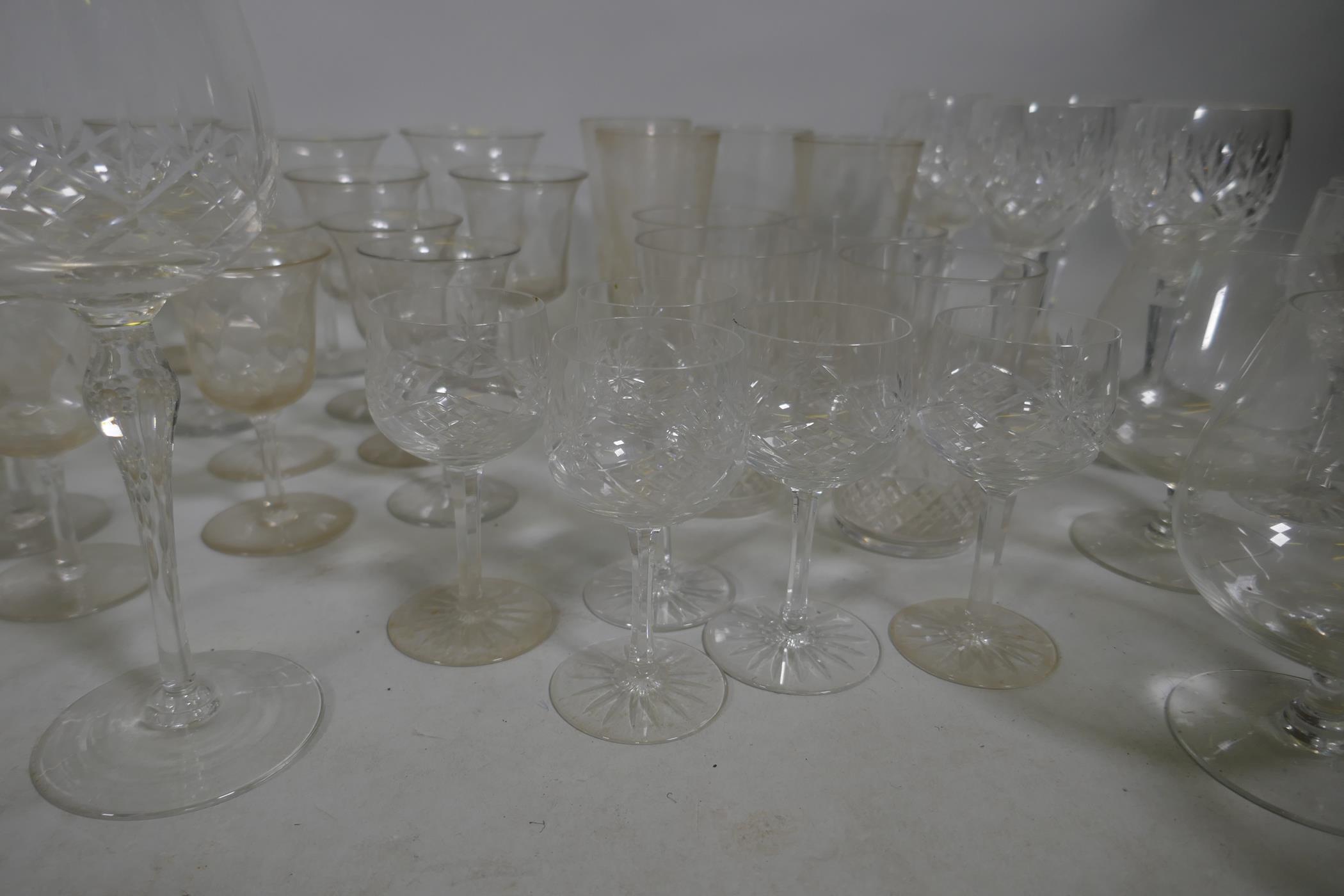 A quantity of drinking glasses, Webb's tumblers, wine,  liqueur and brandy - Image 3 of 6