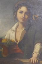 Boy with a bowl of fruit, unsigned, late C18th/early C19th, oil on canvas, AF 64 x 76.5cm
