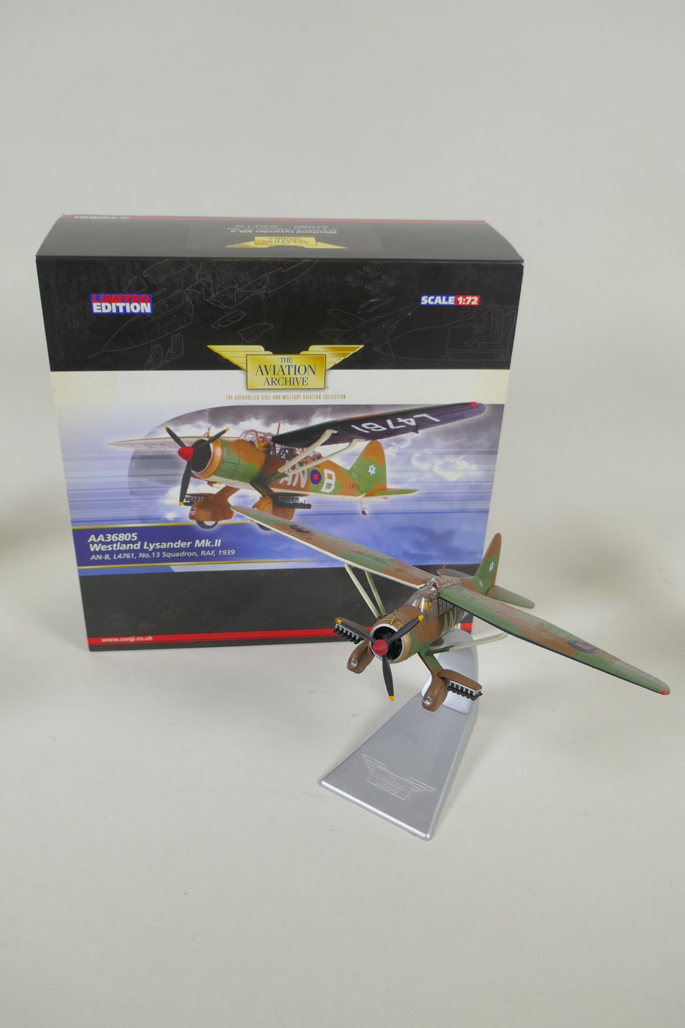 Four Corgi limited edition Aviation Archive diecast 1:72 scale models, including a Hawker Hart, - Image 6 of 6