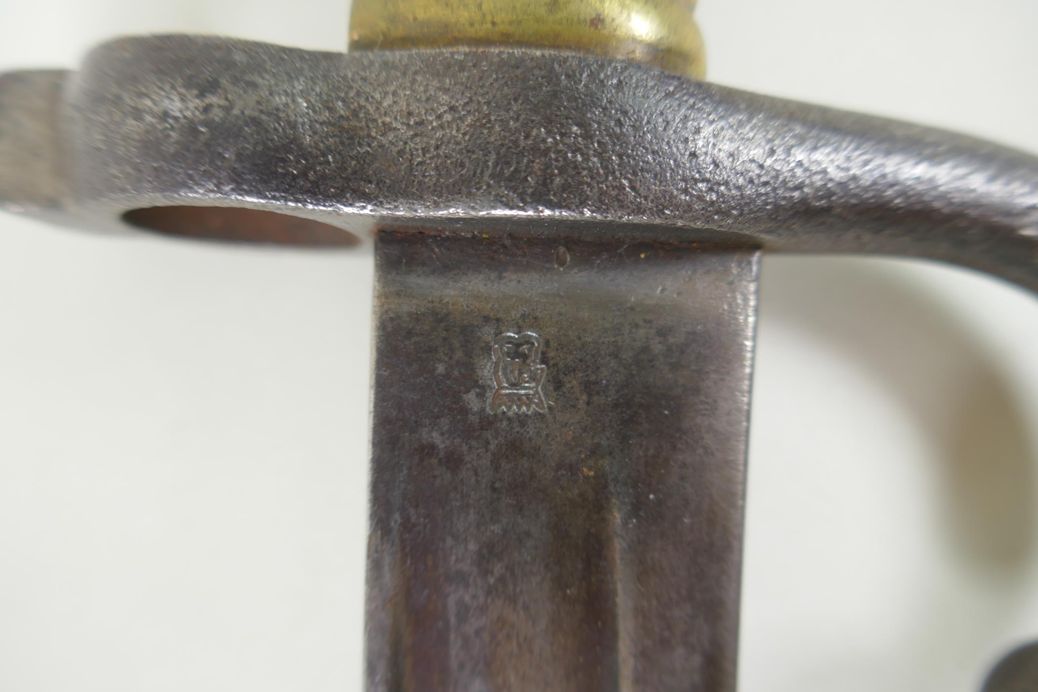 A French M1866 Chassepot Bayonet, the blade stamped with the German Weyersberg King's head makers - Image 3 of 7