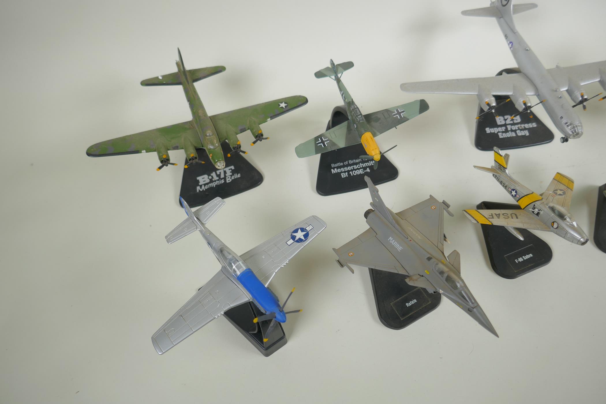 Five Atlas Editions diecast model aircraft including B29 Super Fortress Enola Gay, B-17F Memphis - Image 2 of 8