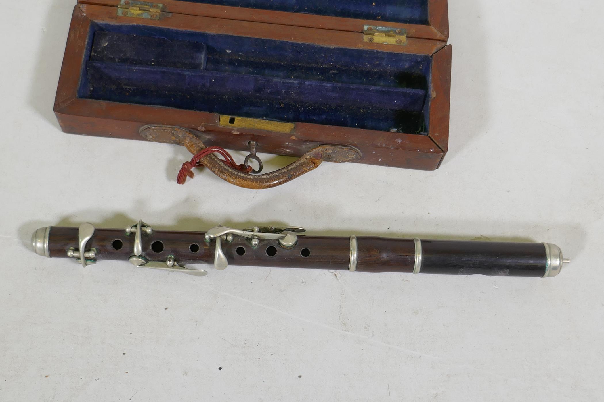 A piccolo in wood case,AF, 30cm long - Image 2 of 3
