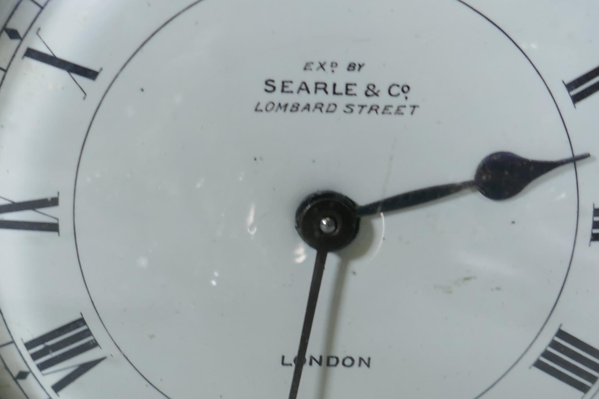 An Edwardian mahogany dome cased mantel clock, the enamel dial with Roman numerals inscribed - Image 5 of 5