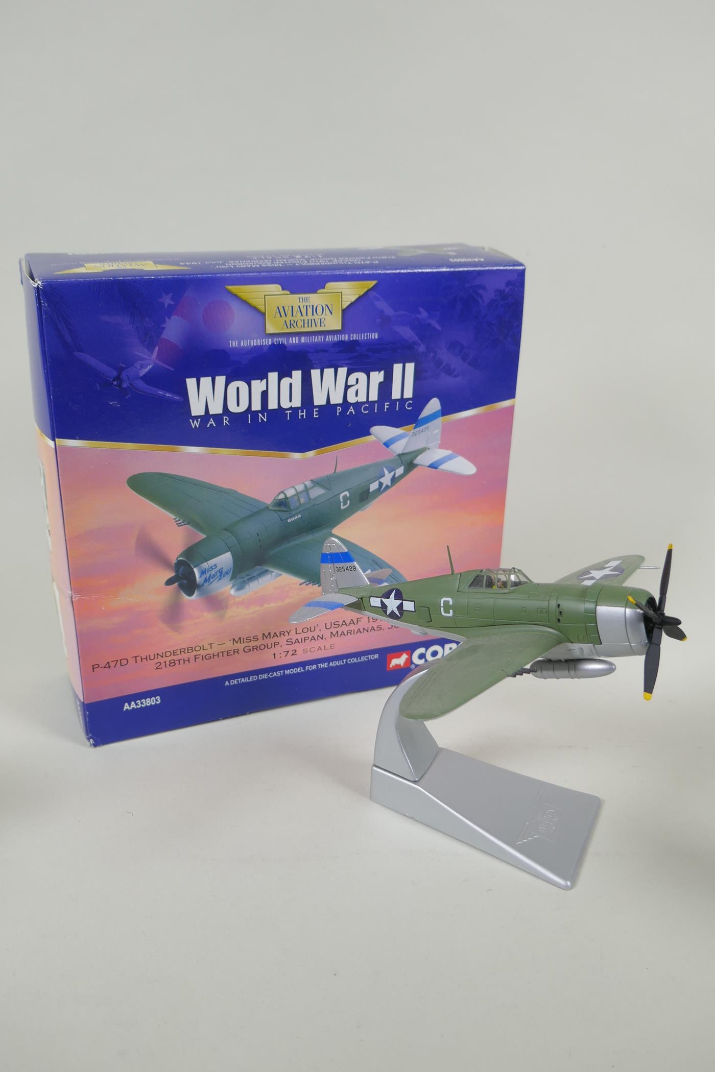 Five Corgi limited edition diecast 1:72 scale model aircraft, including an Aviation Archive World - Image 2 of 6