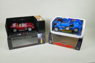 A Burago 1/18 scale model Bugatti Type 59 1934, and a Collezione Classico 1/18 scale model Ferrari