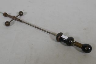 A vintage pump action Archimedes type drill, 36cm long