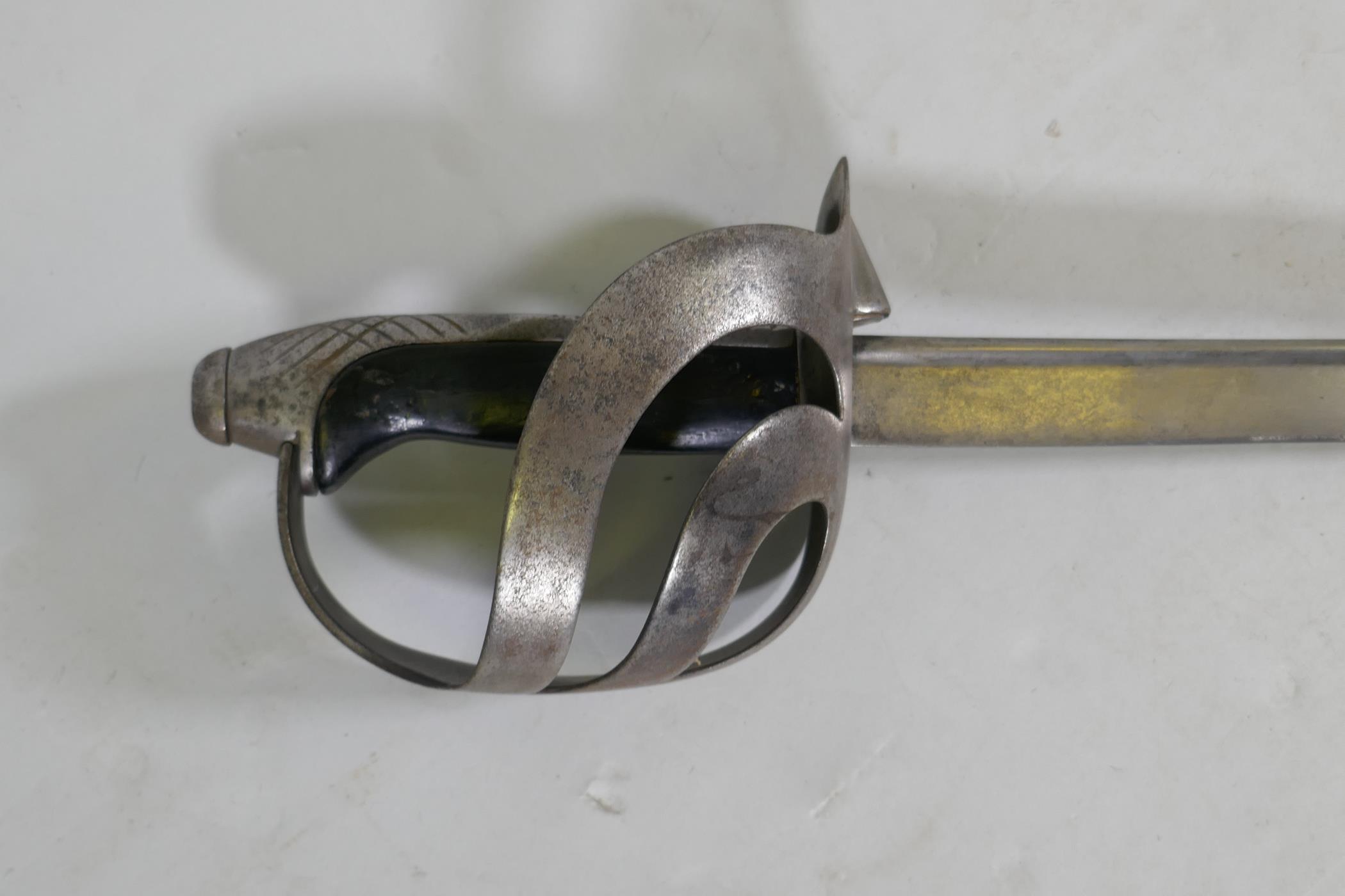 A late C19th Continental cavalry sword, indistinctly marked to the blade and marked A7460 to the - Image 2 of 7