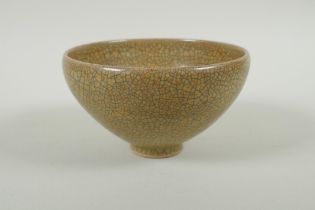 A Chinese Ge ware bowl, 16cm diameter