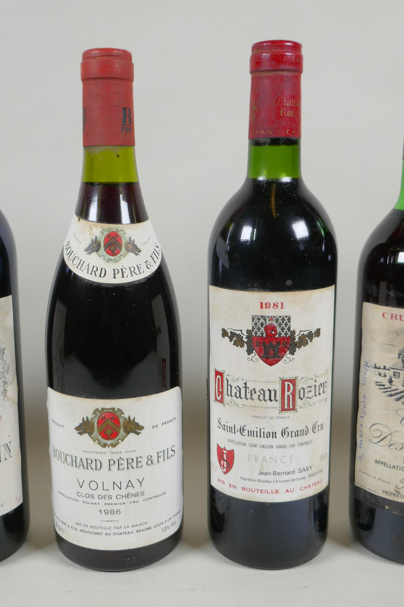 Nine 1980s bottles of red wine to include Bouchard Pere & Fils-Volnay Clos des Chenes Premier Cru - Image 4 of 5