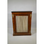 A Victorian inlaid walnut pier cabinet with single glazed door and ormolu mounts, AF no back, 76 x