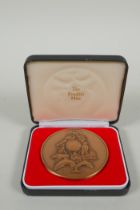 A Franklin Mint solid bronze commemorative medallion/2001 year calendar, 7.5cm diameter