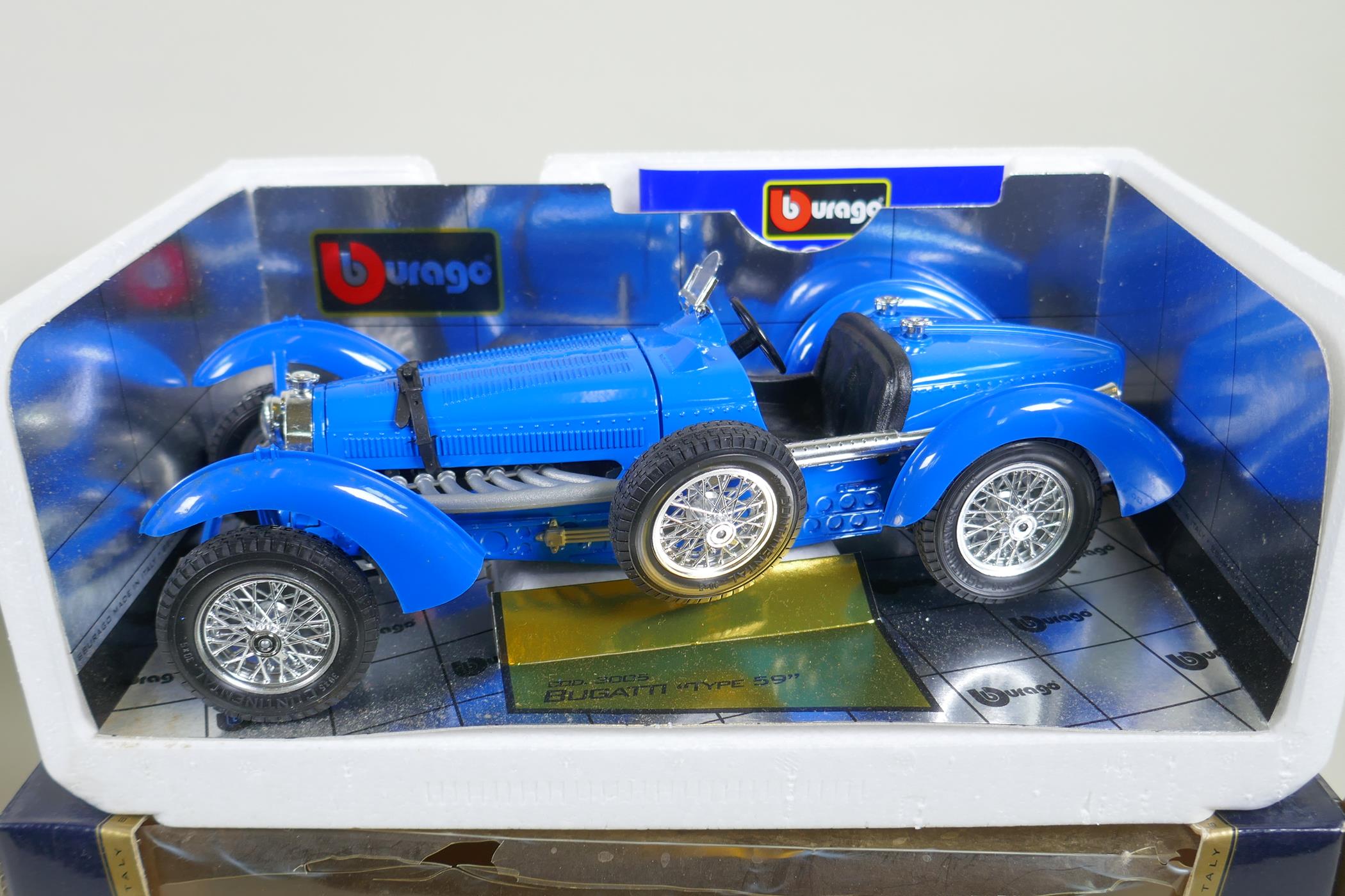 A Burago 1/18 scale model Bugatti Type 59 1934, and a Collezione Classico 1/18 scale model Ferrari - Image 3 of 6