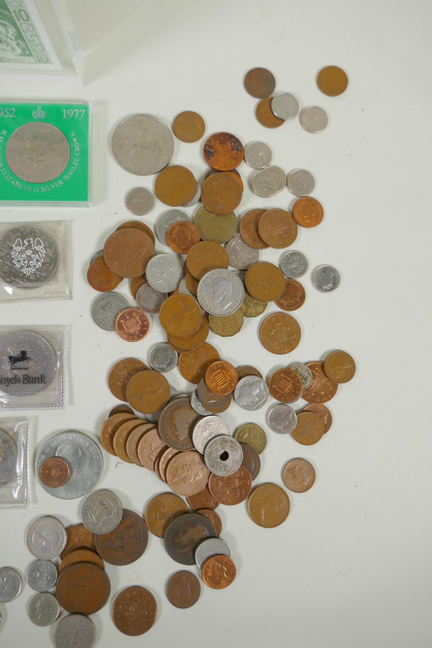 A quantity of assorted coinage, mostly British, and a ten Talents framed note - Image 5 of 6