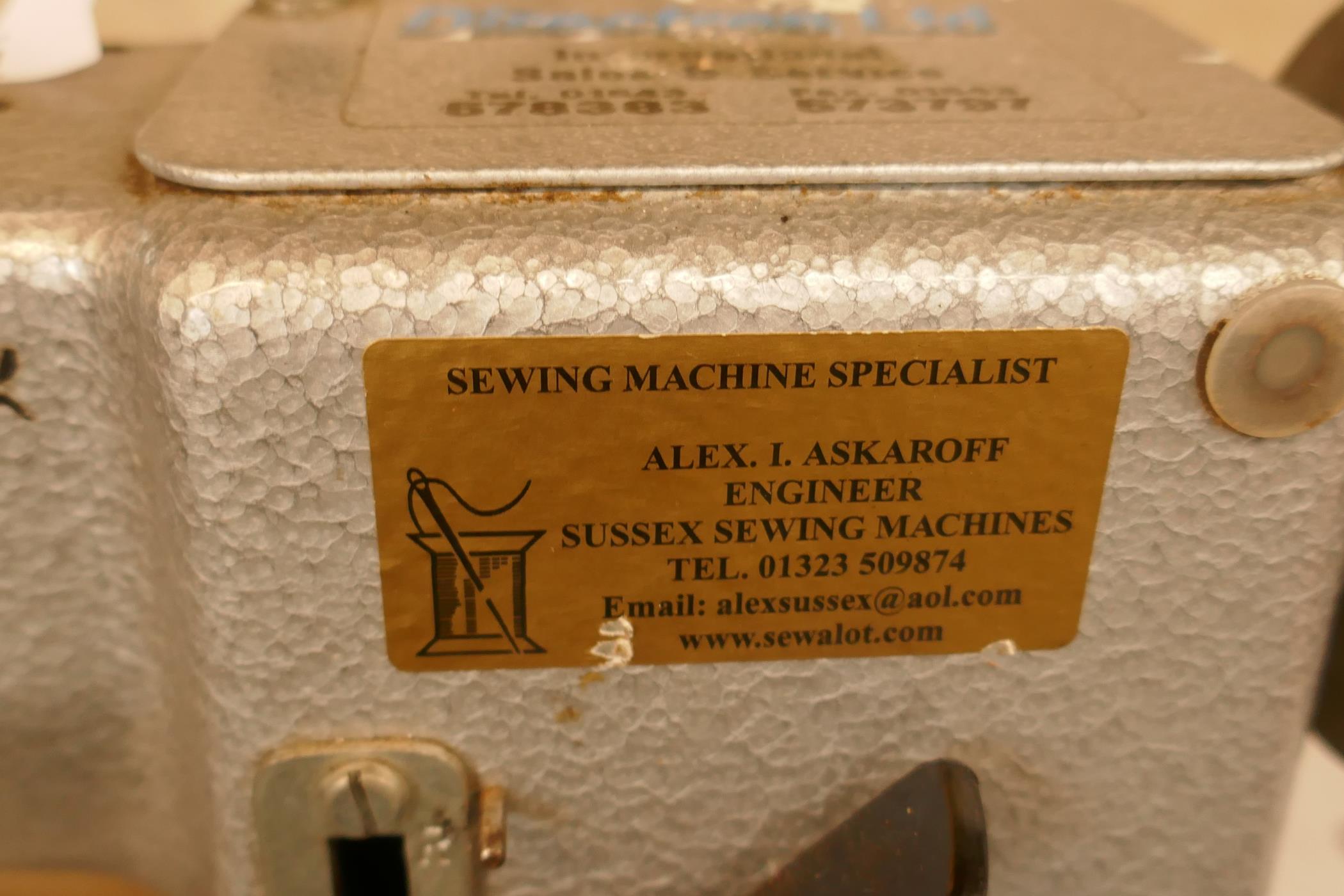 A Durkopp Adler type KO69 industrial sewing machine with bench - Image 4 of 5