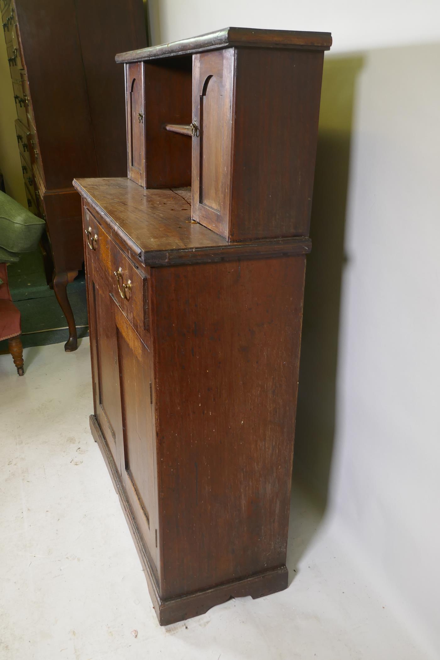 A C19th mahogany chiffonier, with two cupboards flanking a pen shelf, and a single drawer over two - Image 5 of 5