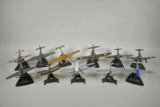 Eleven Oxford Aviation 1:72 scale model aircraft, including a Messerschmitt BF 110G, a Messerschmitt