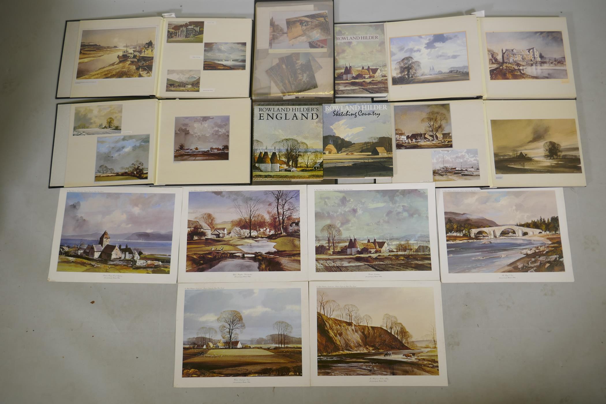 Rowland Hilder, (American, 1905-1993), a large quantity of prints, loose and in albums, and two
