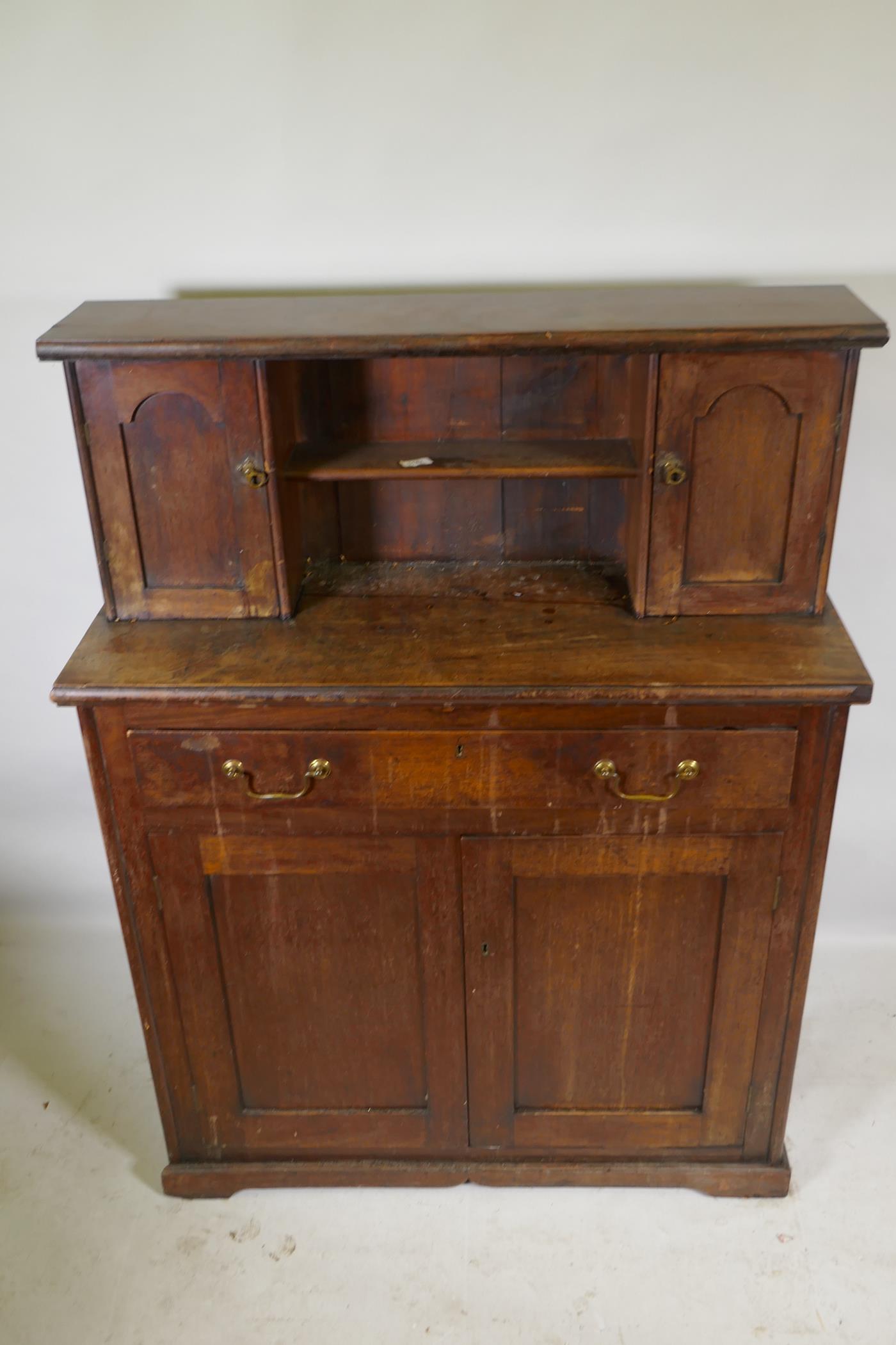 A C19th mahogany chiffonier, with two cupboards flanking a pen shelf, and a single drawer over two - Image 2 of 5