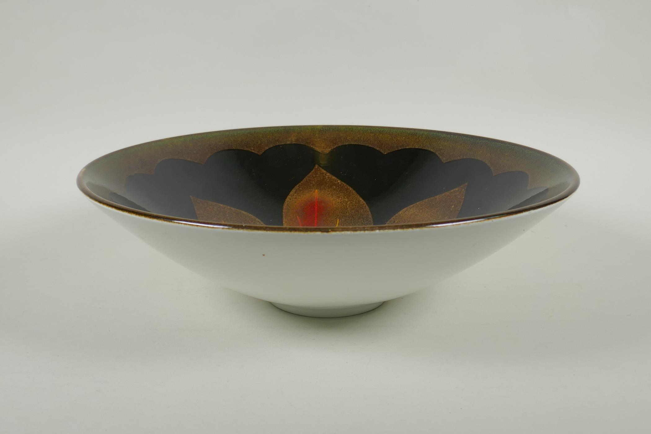 A Poole Pottery Aegean leaf design bowl, 34cm diameter - Image 2 of 4