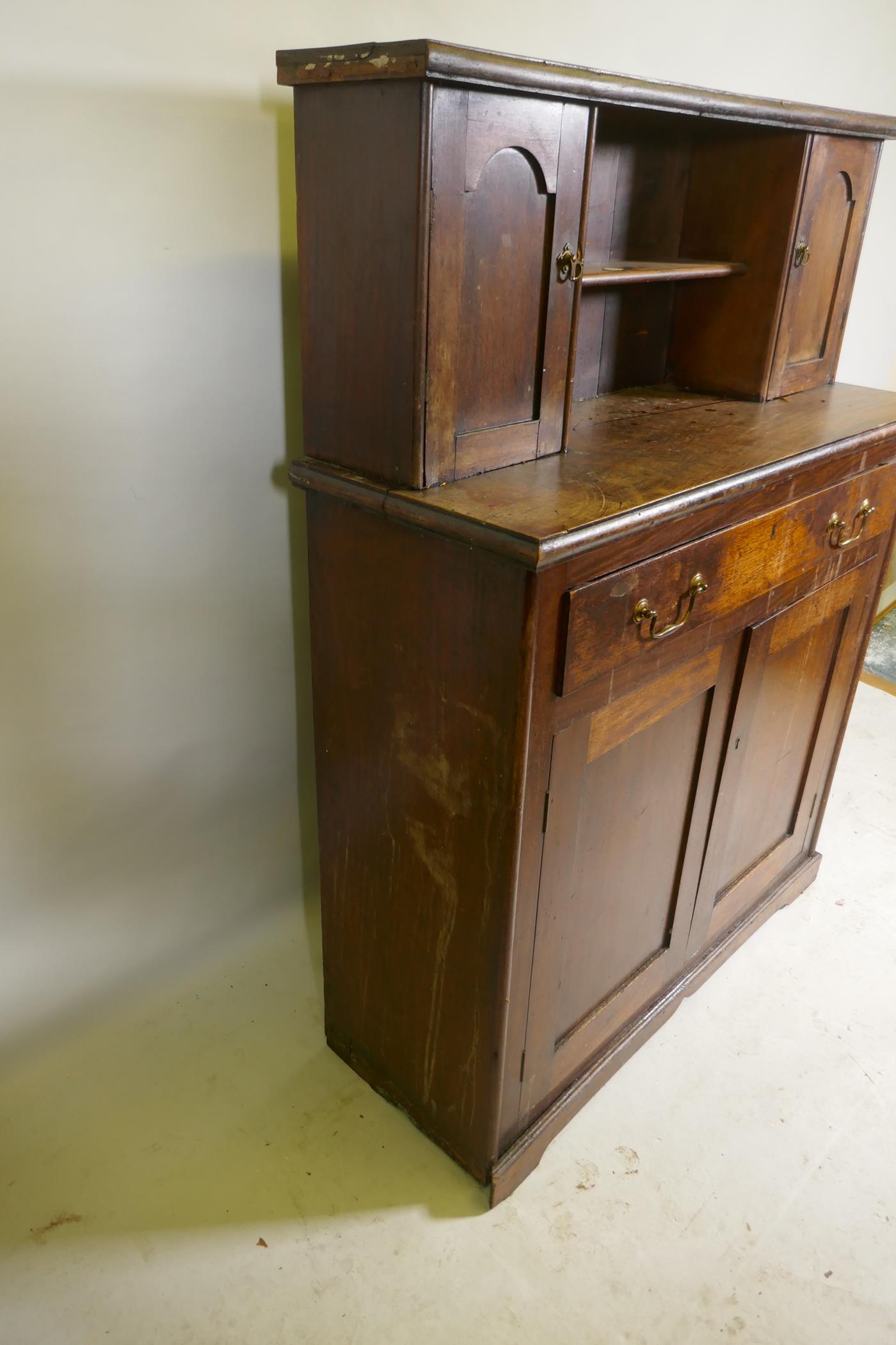 A C19th mahogany chiffonier, with two cupboards flanking a pen shelf, and a single drawer over two - Image 3 of 5
