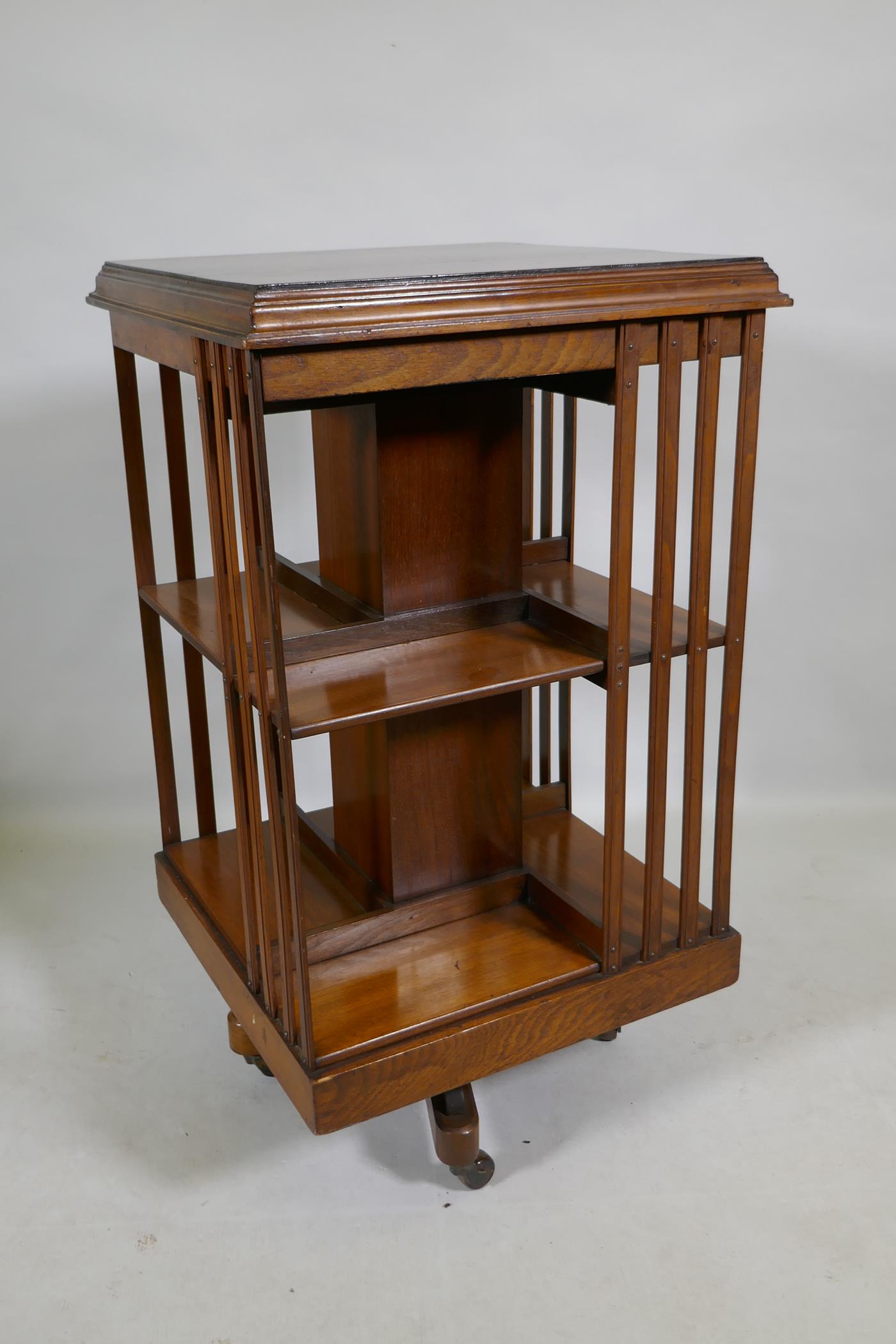 An Edwardian mahogany revolving bookcase, 50 x 50 x 89cm