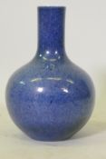 Chinese speckled blue glazed vase, 38cm high