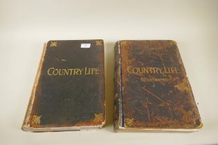 Two bound volumes of Country Life, Vol 25 No 626 January 2nd 1909 - June 26th 1909; July 6th 1901-