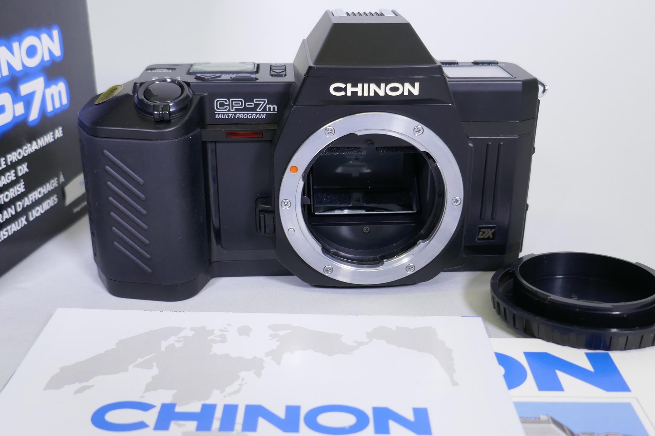 Chinon CP-7m multi program SLR 35mm camera body only, in manufacturer's packaging, unused - Image 2 of 3