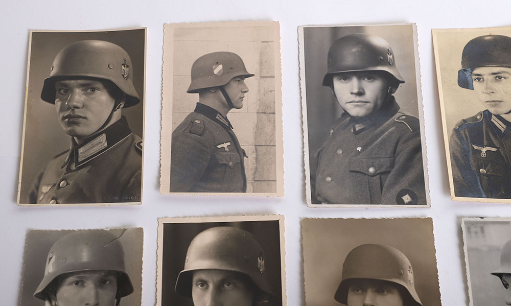 8 HEER PHOTO POSTCARDS OF MEN W/ HELMETS - Image 5 of 6