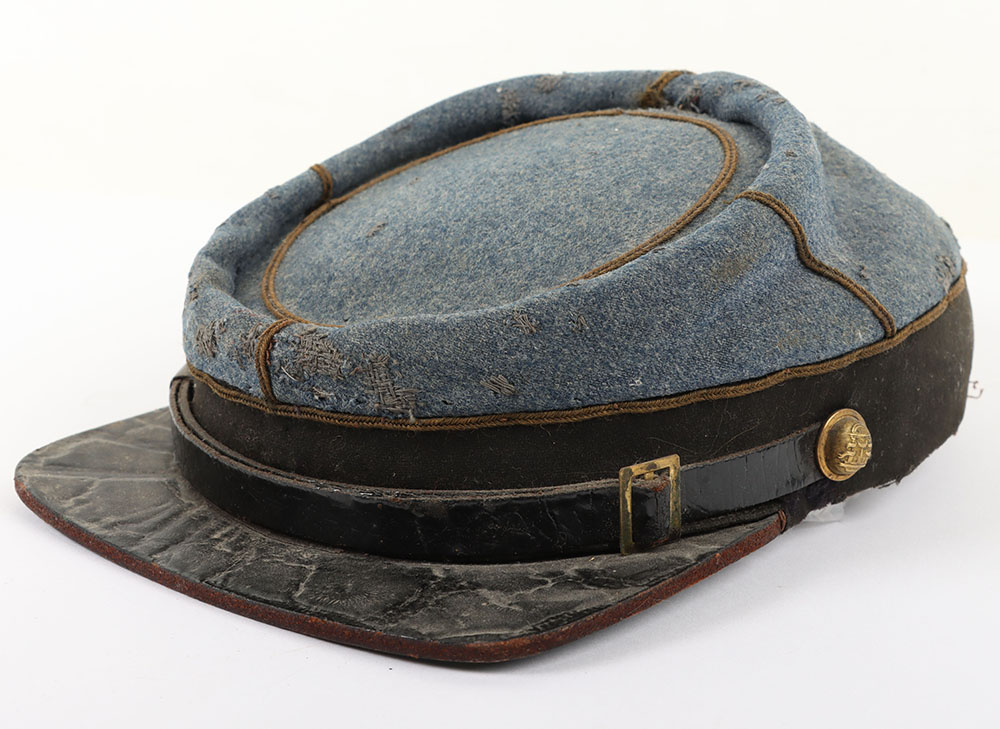 US CIVIL WAR PERIOD CONFEDERATE MILITIA OFFICERS KEPI FROM GEORGIA - Image 3 of 8