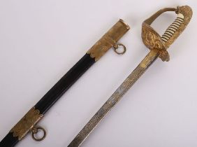 IMPERIAL GERMAN NAVAL OFFICERS GILT AND DAMASCUS SWORD