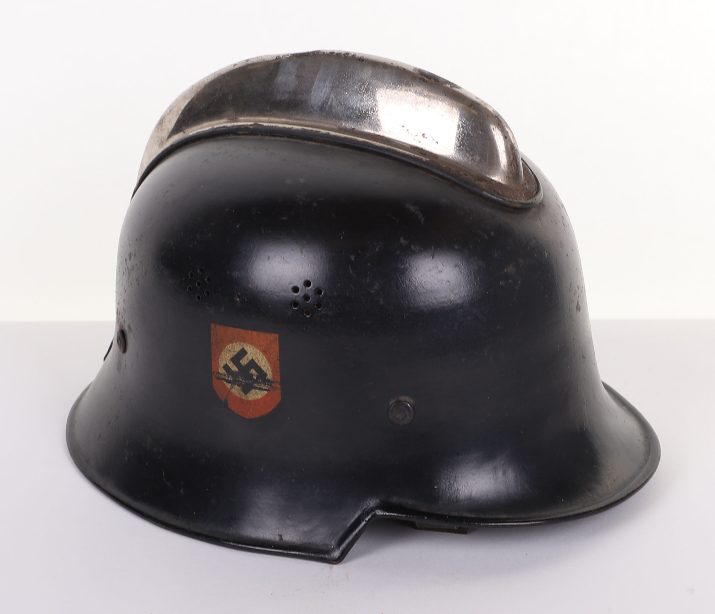 WW2 GERMAN FIRE POLICE STEEL HELMET - Image 2 of 11