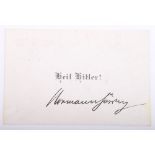 HERMANN GORING CALLING CARD