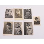 4 HEER PHOTO POSTCARDS OF MEN IN COMBAT TUNICS & M-43’s