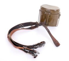 WEHRMACHT MESS KIT & COMBAT BLACK LEATHER “Y” STRAPS