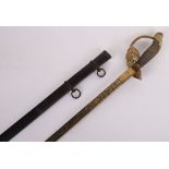 IMPERIAL GERMAN PRUSSIAN BLUE GILT AND DAMASCUS PRESENTATION OFFICERS SWORD