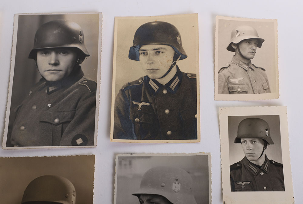 8 HEER PHOTO POSTCARDS OF MEN W/ HELMETS - Image 4 of 6