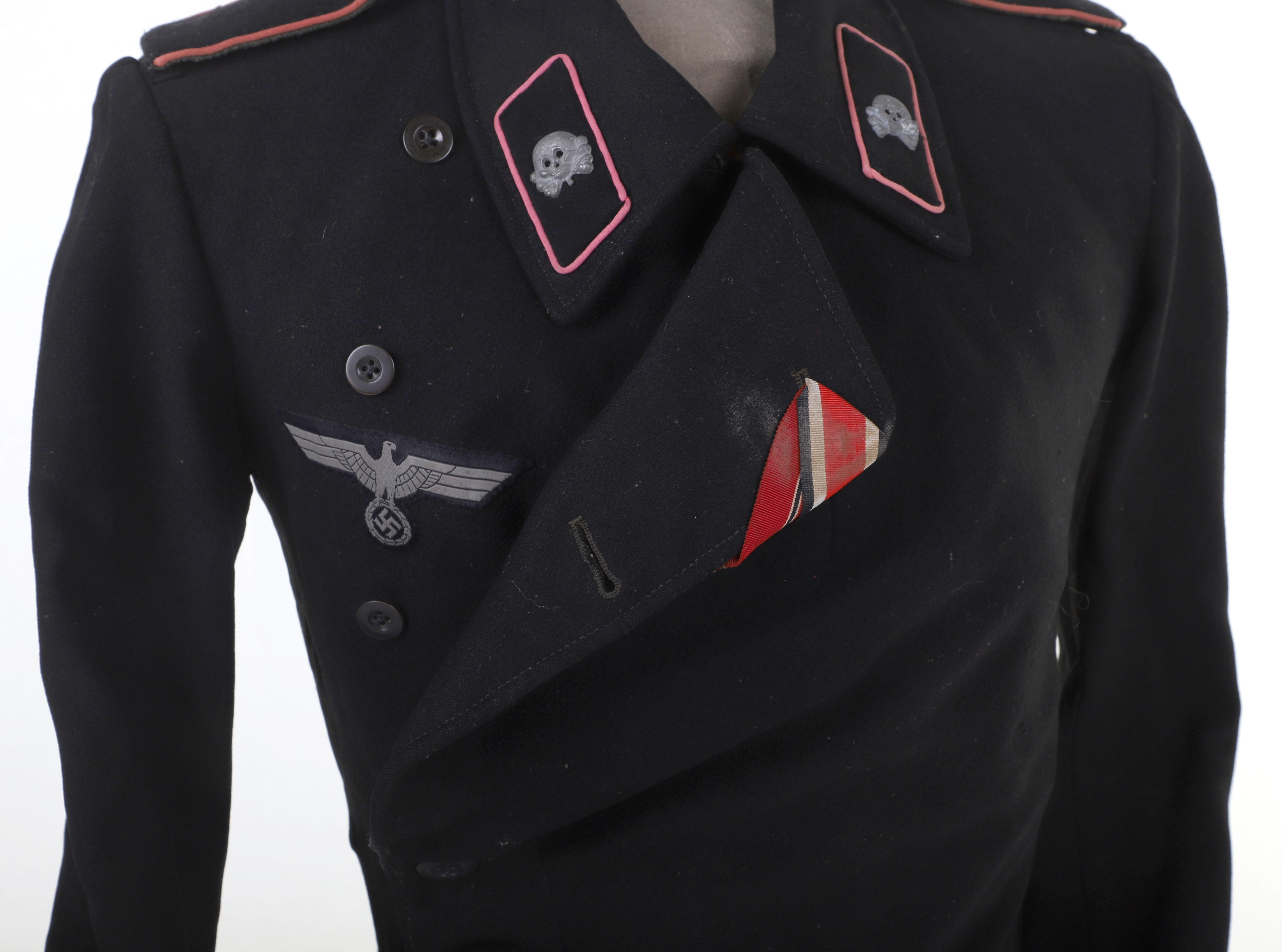 WW2 GERMAN PANZER BLACK WRAPOVER TUNIC - Image 28 of 37