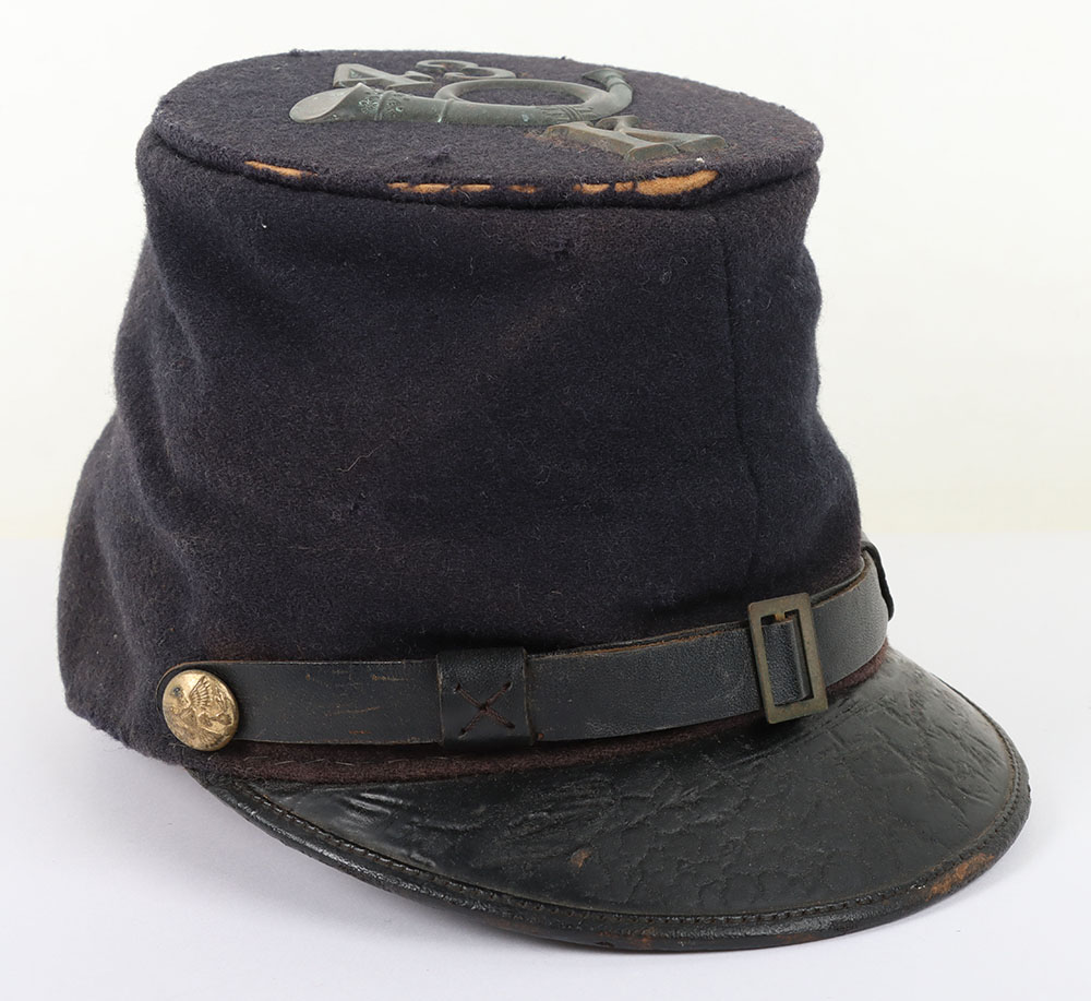 US CIVIL WAR PERIOD UNION INFANTRY FORAGE CAP W/ VERBAL ID & MUSTER ROLL, this belonged to Private G - Image 7 of 15