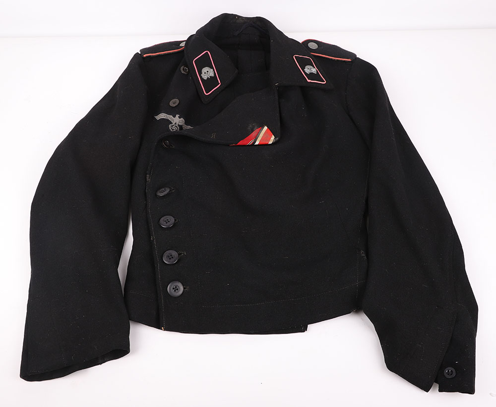 WW2 GERMAN PANZER BLACK WRAPOVER TUNIC